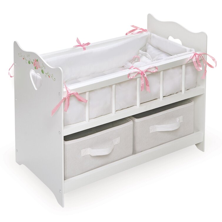 White wooden sales doll crib